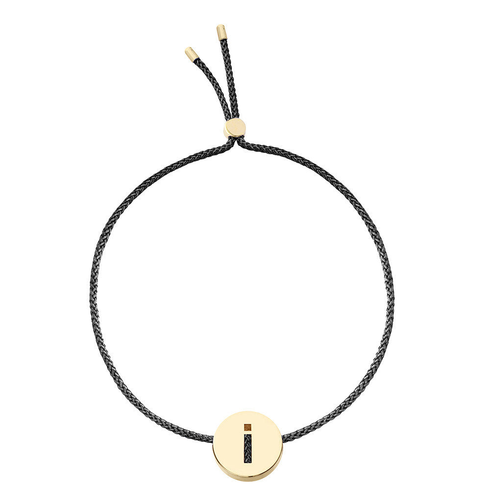 Ruifier ABC's I Cord Bracelet Black Yellow Gold