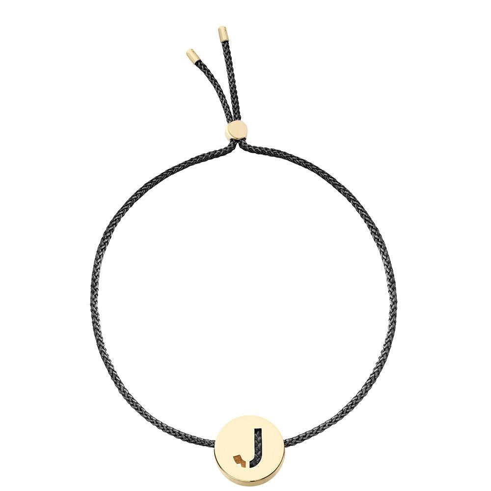 Ruifier ABC's J Cord Bracelet Black Yellow Gold