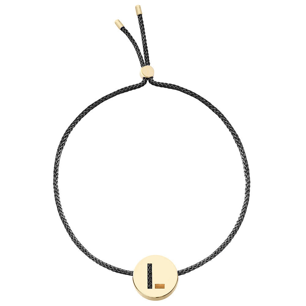 Ruifier ABC's L Cord Bracelet Black Yellow Gold