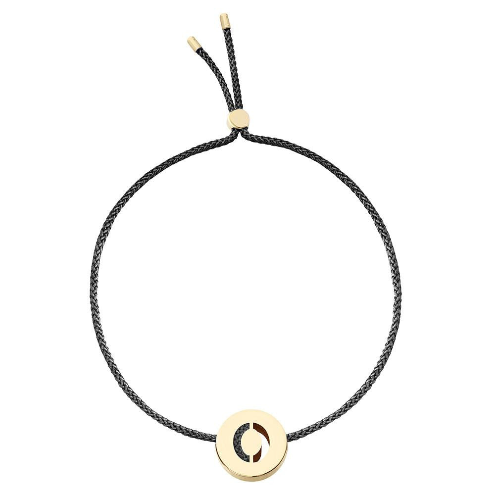 Ruifier ABC's O Cord Bracelet Black Yellow Gold