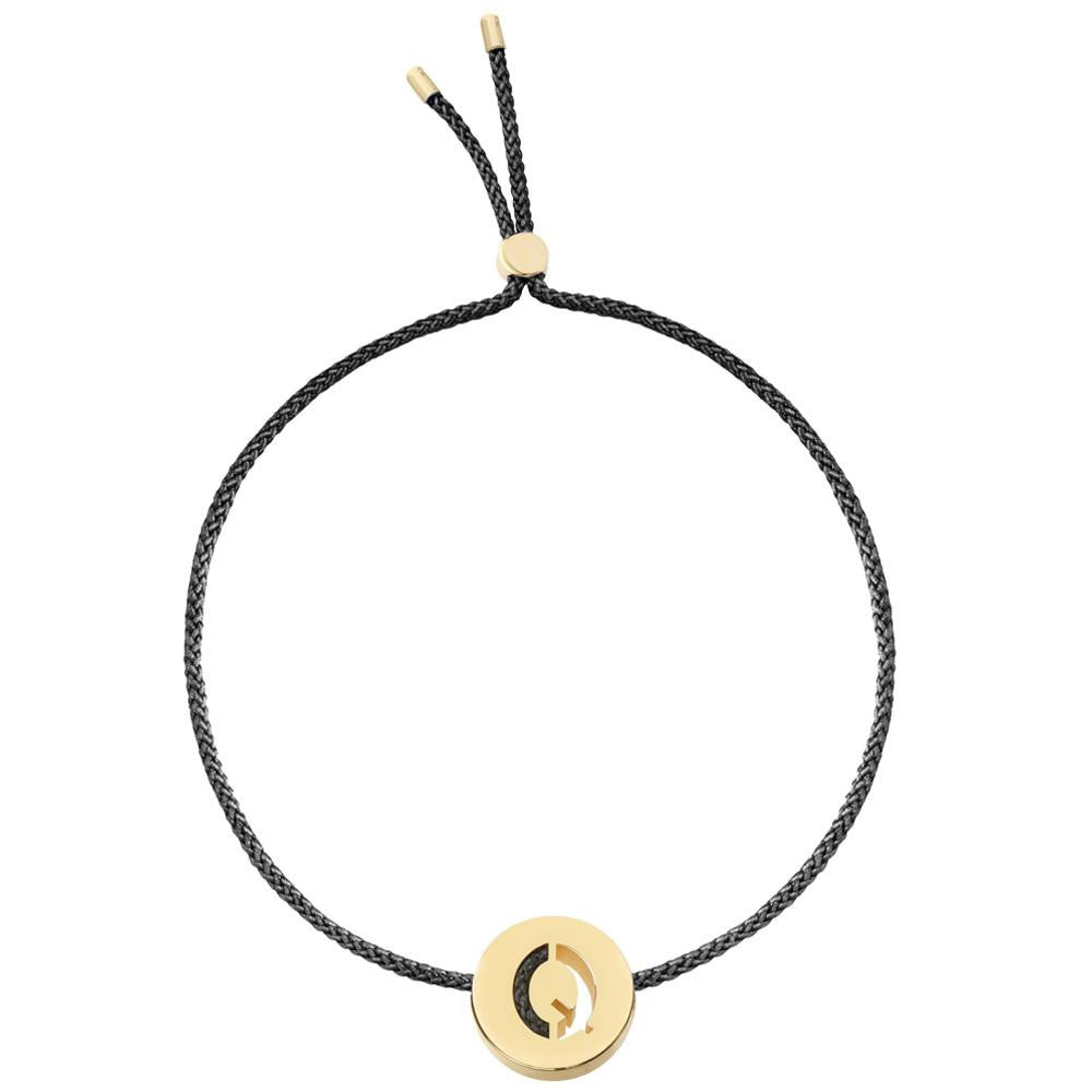 Ruifier ABC's Q Cord Bracelet Black Yellow Gold