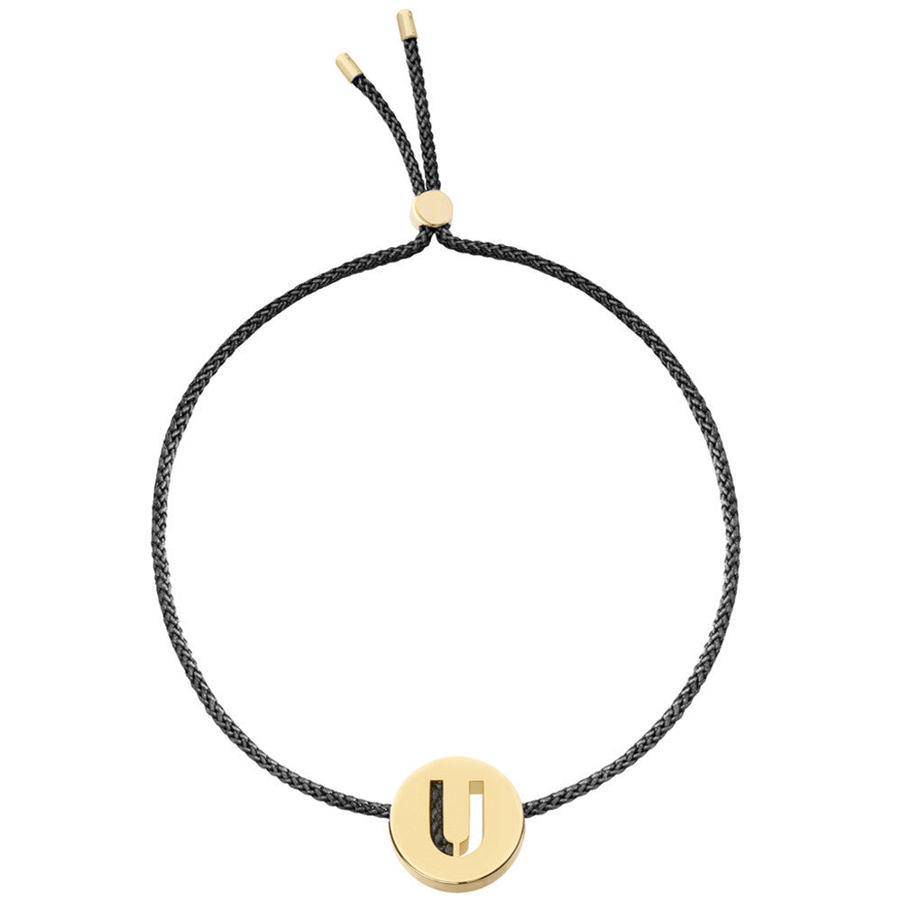 Ruifier ABC's U Cord Bracelet Black Yellow Gold
