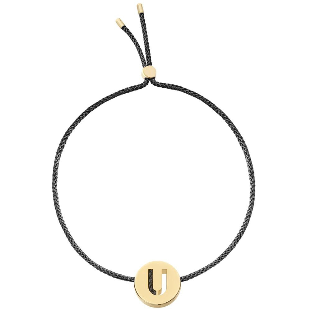 Ruifier ABC's U Cord Bracelet Black Yellow Gold
