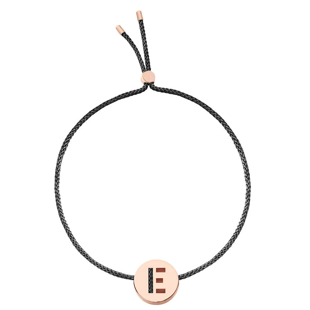 Ruifier ABC's E Cord Bracelet Black Rose Gold