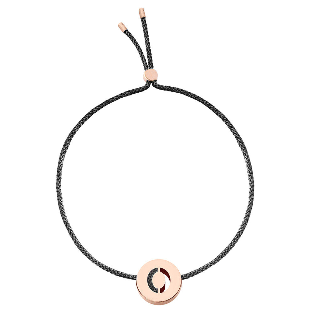 Ruifier ABC's O Cord Bracelet Black Rose Gold
