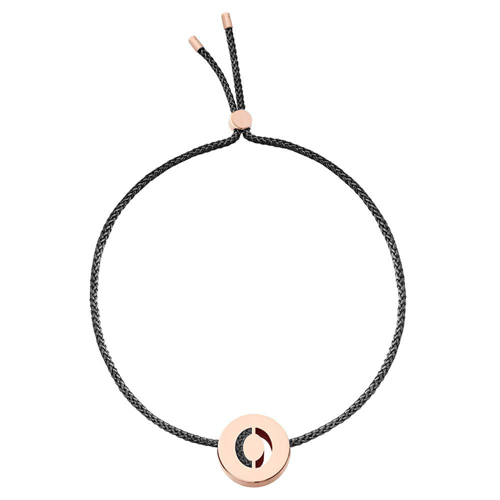 Ruifier ABC's O Cord Bracelet Black Rose Gold