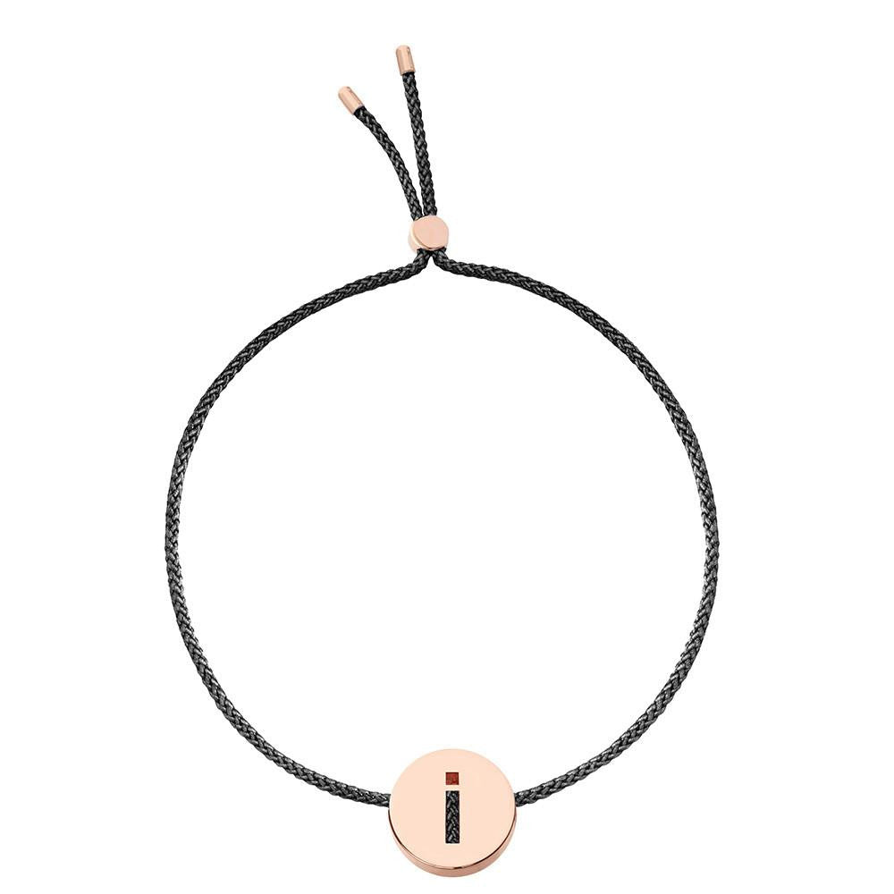 Ruifier ABC's I Cord Bracelet Black Rose Gold