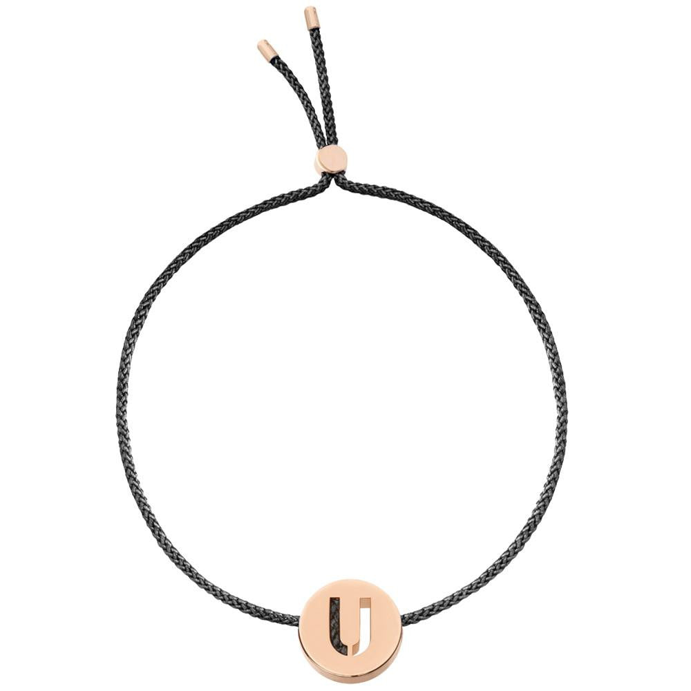 Ruifier ABC's U Cord Bracelet Black Rose Gold
