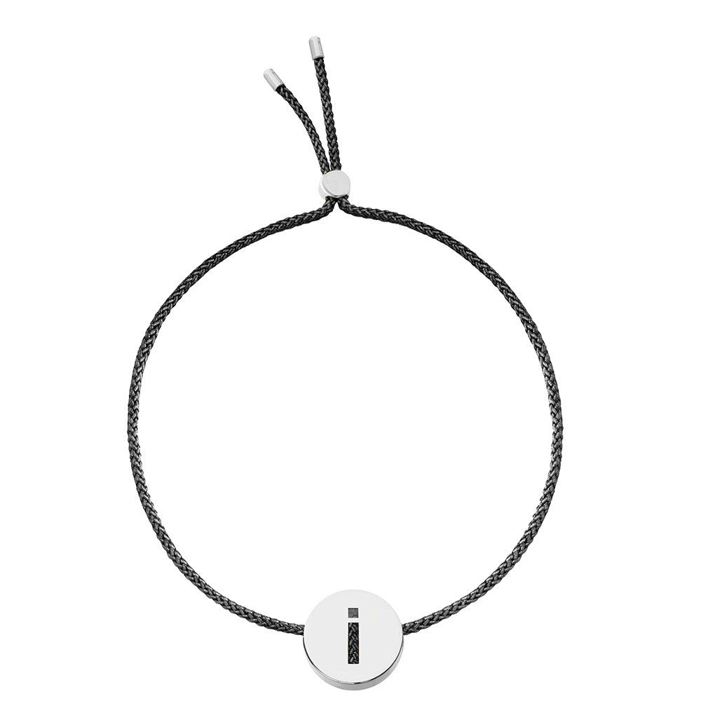 Ruifier ABC's I Cord Bracelet Black Sterling Silver