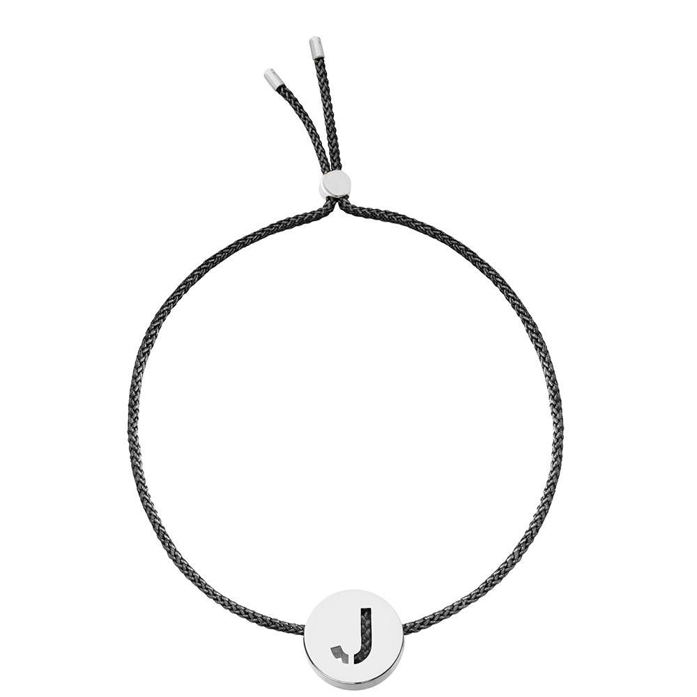 Ruifier ABC's J Cord Bracelet Black Sterling Silver