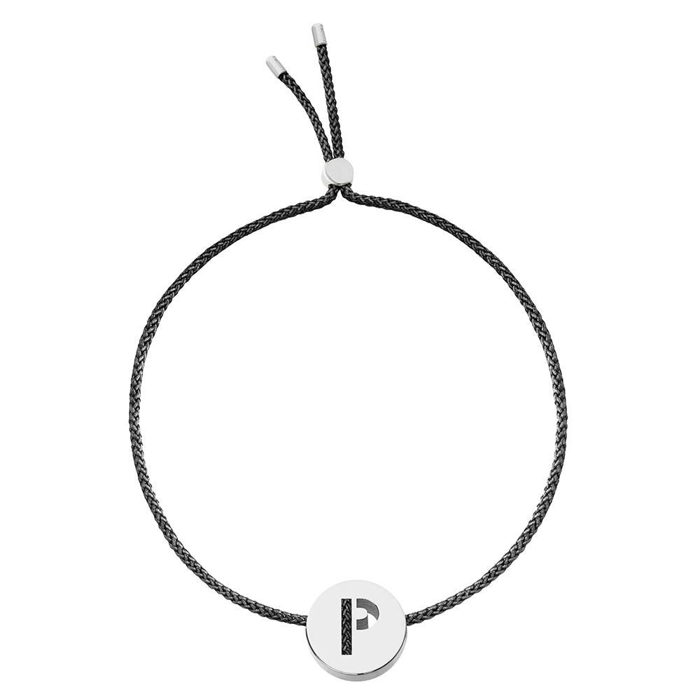 Ruifier ABC's P Cord Bracelet Black Sterling Silver