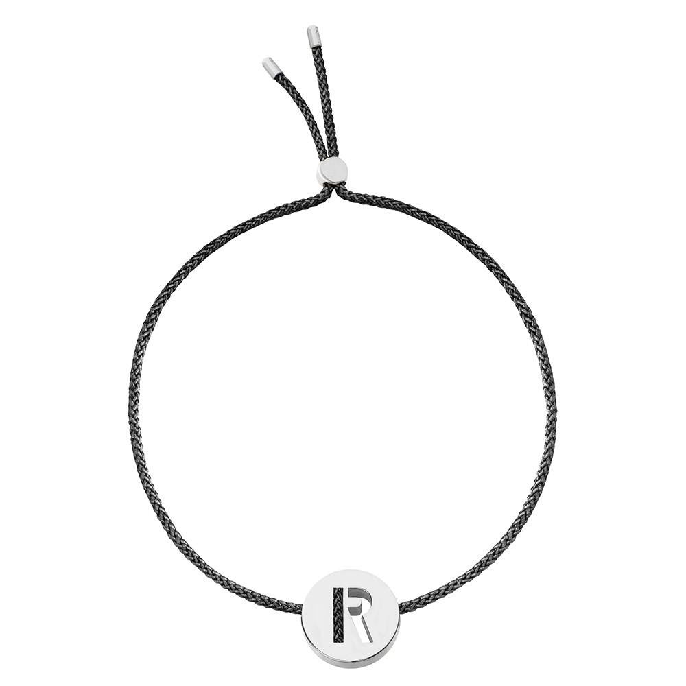 Ruifier ABC's R Cord Bracelet Black Sterling Silver