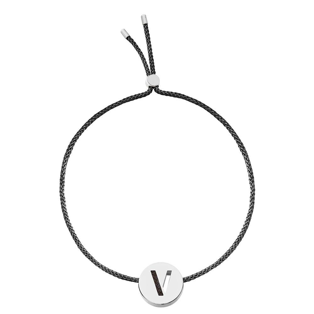 Ruifier ABC's V Cord Bracelet Black Sterling Silver