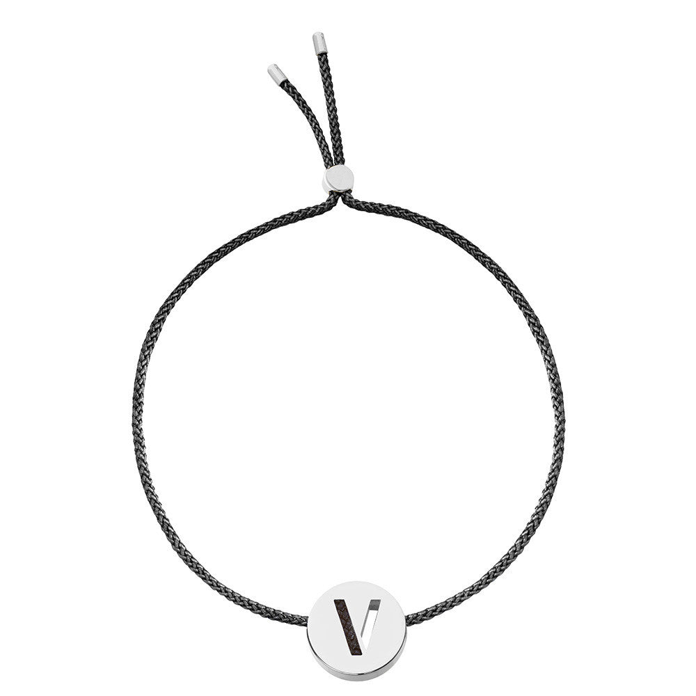 Ruifier ABC's V Cord Bracelet Black Sterling Silver