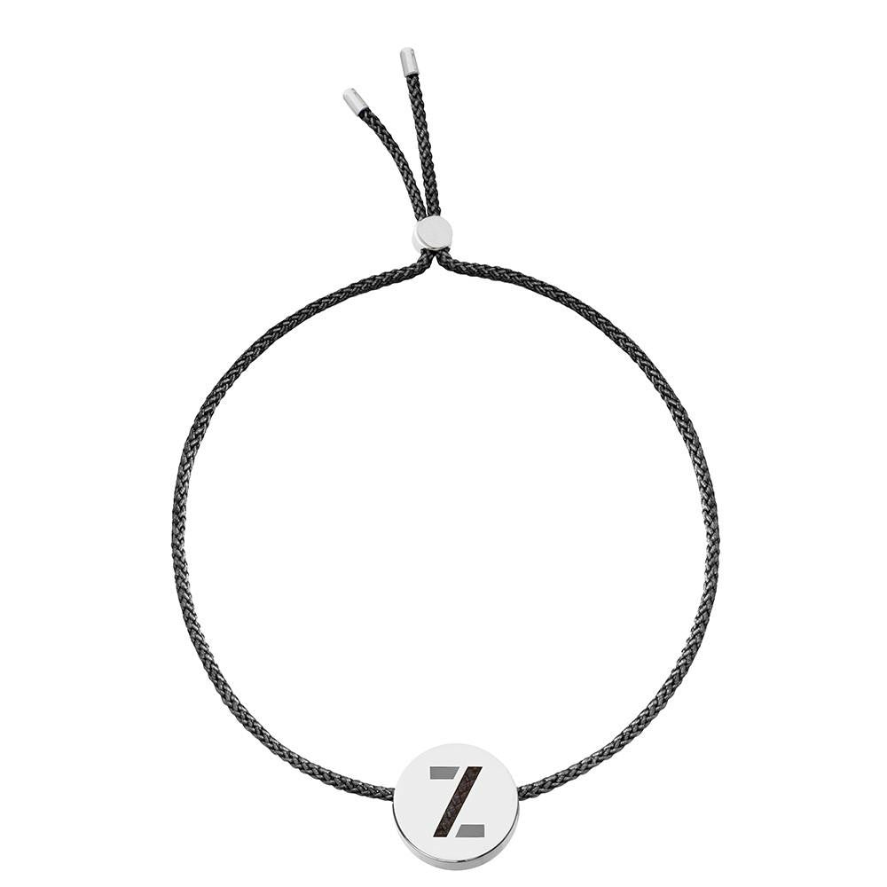 Ruifier ABC's Z Cord Bracelet Black Sterling Silver