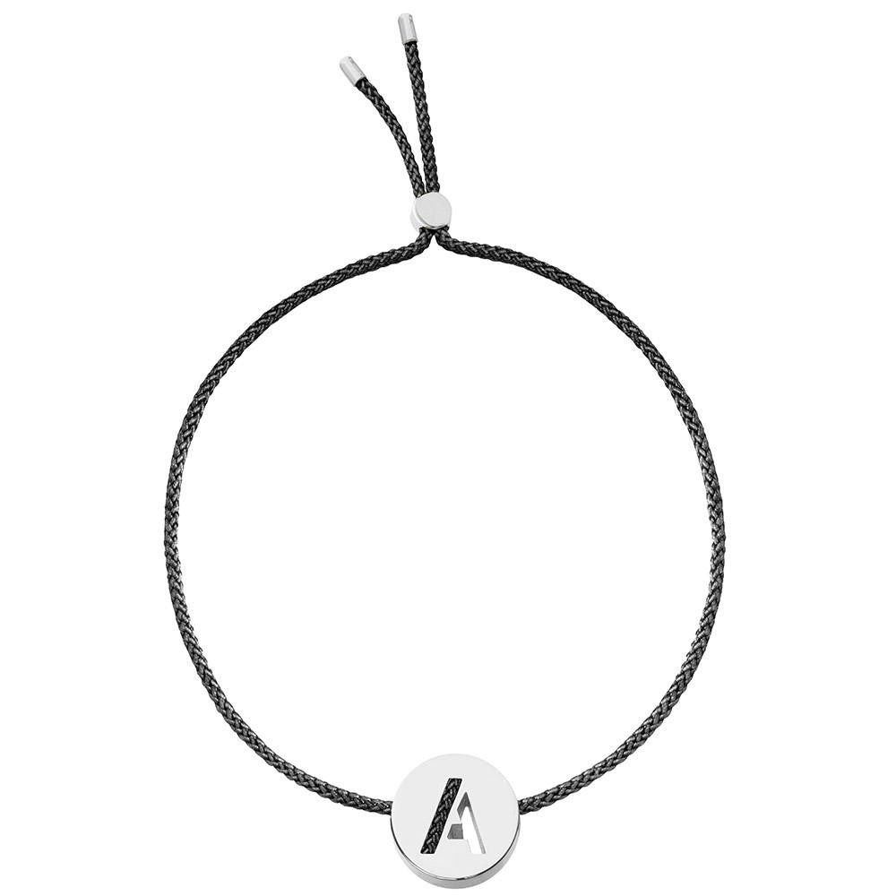 Ruifier ABC's A Cord Bracelet Black Sterling Silver