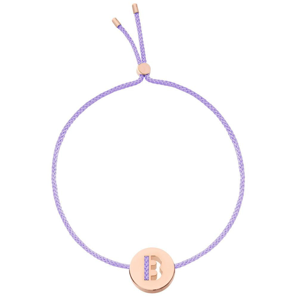 Ruifier ABC's B Cord Bracelet Lilac Rose Gold