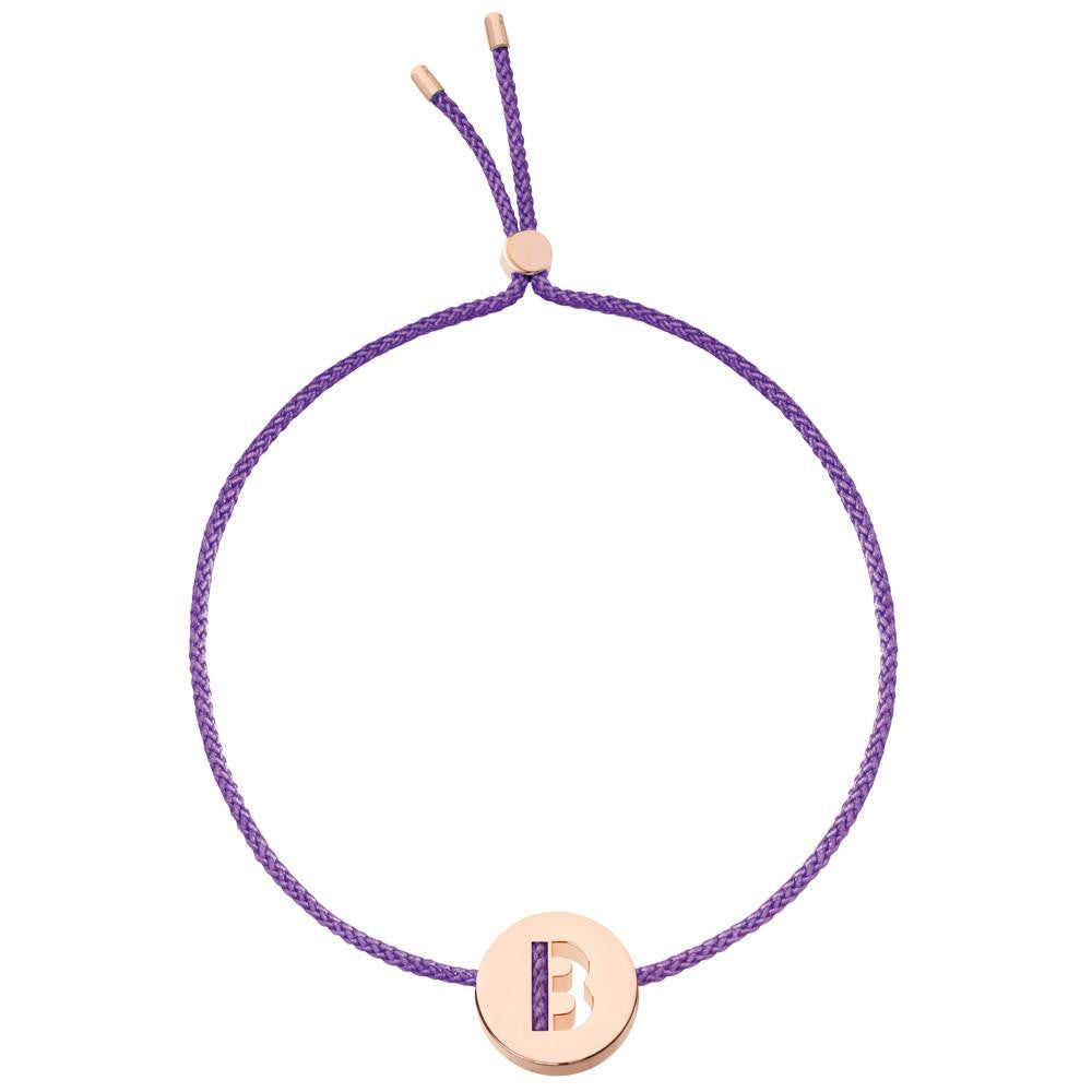 Ruifier ABC's B Cord Bracelet Purple Rose Gold