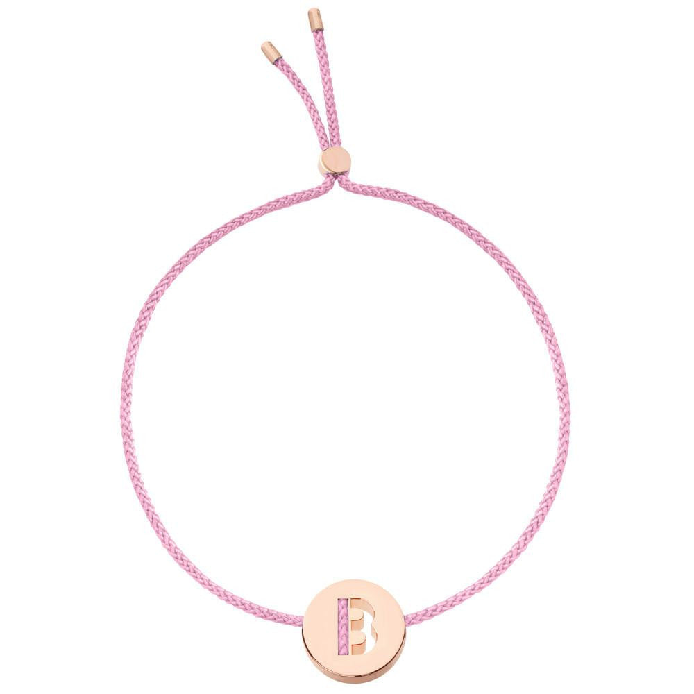 Ruifier ABC's B Cord Bracelet Rose Pink Gold