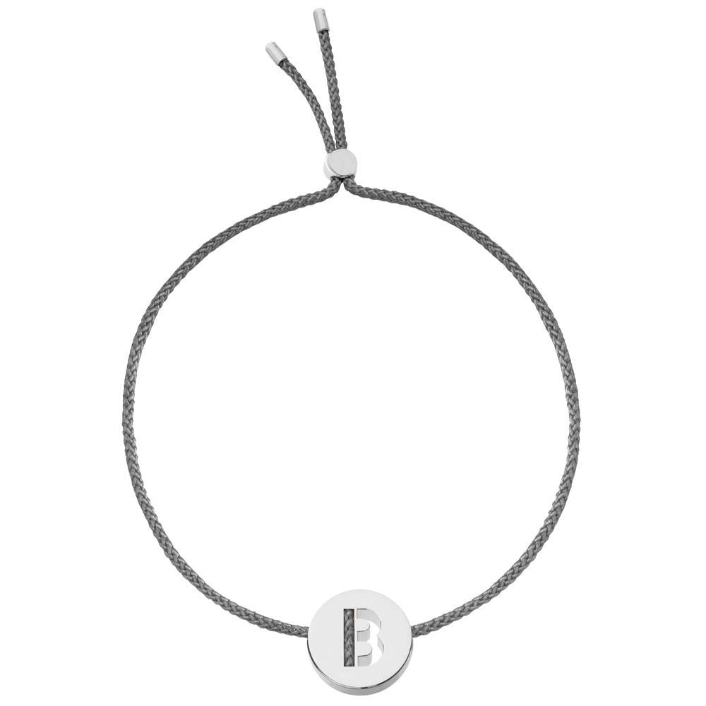 Ruifier ABC's B Cord Bracelet Dark Grey Sterling Silver