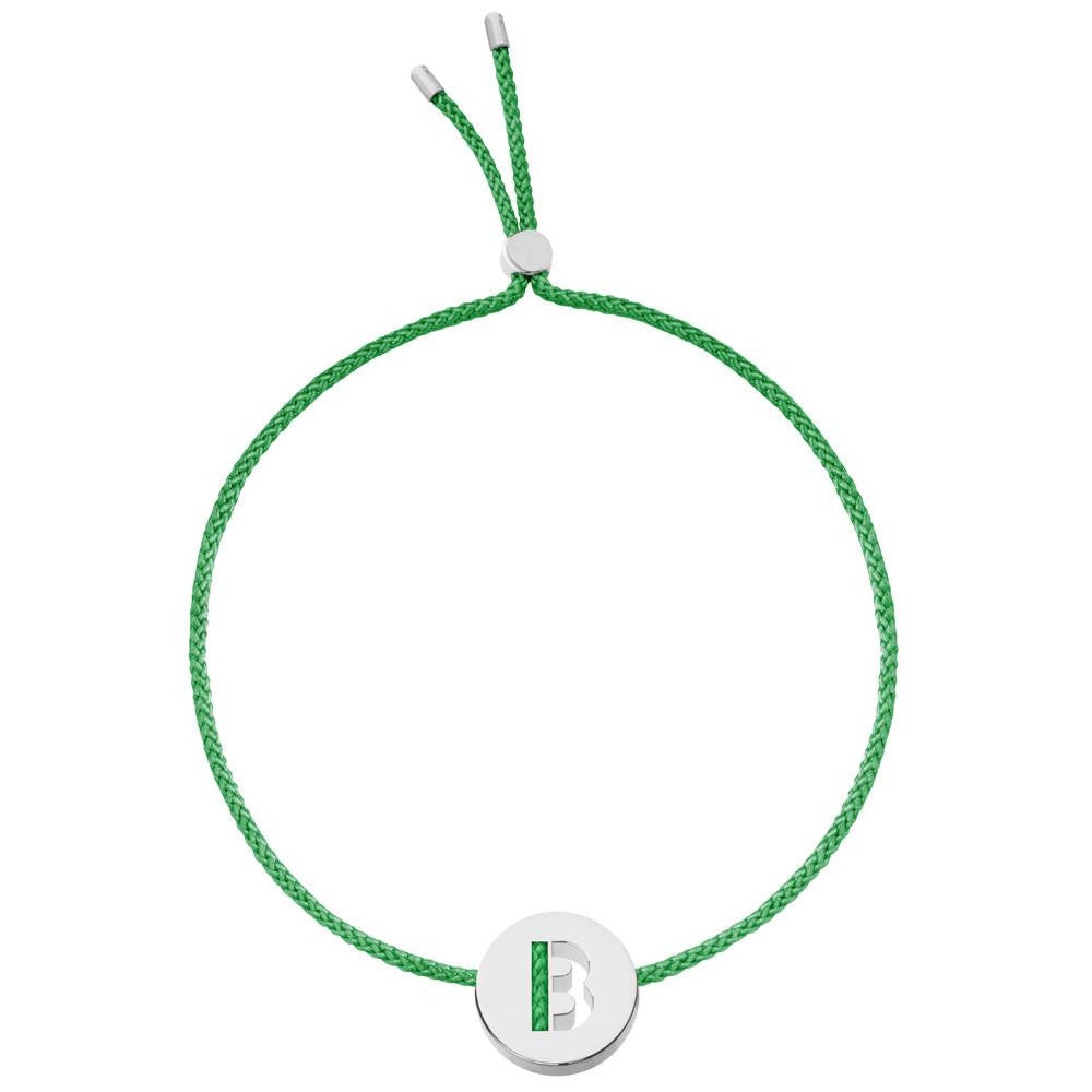 Ruifier ABC's B Cord Bracelet Green Sterling Silver