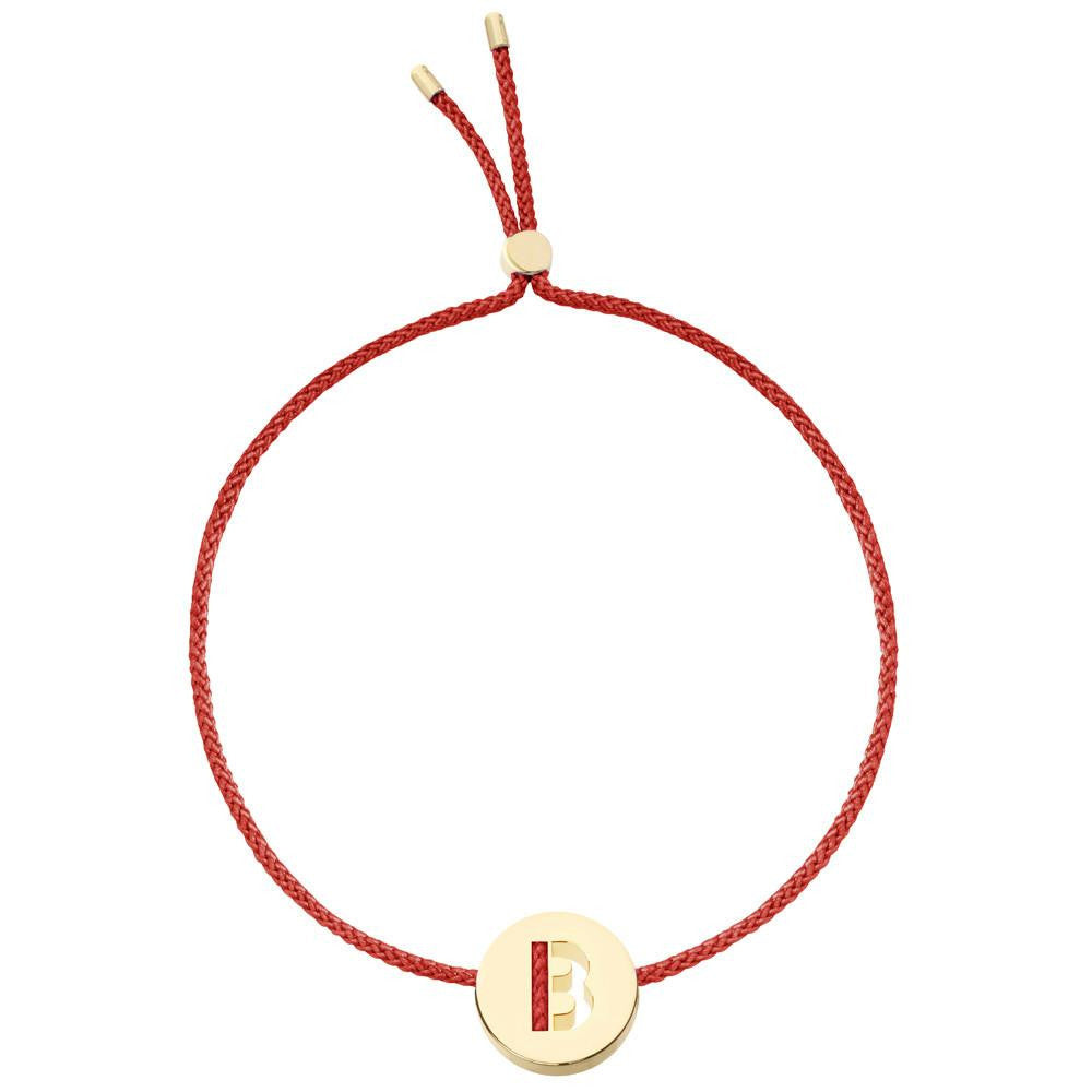 Ruifier ABC's B Cord Bracelet Burnt Umber Yellow Gold