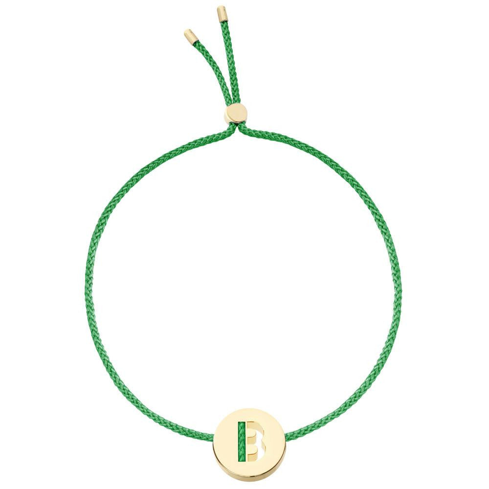 Ruifier ABC's B Cord Bracelet Green Yellow Gold