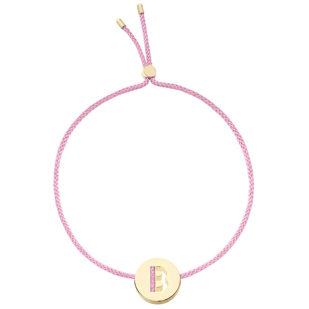 Ruifier ABC's B Cord Bracelet Rose Pink Yellow Gold