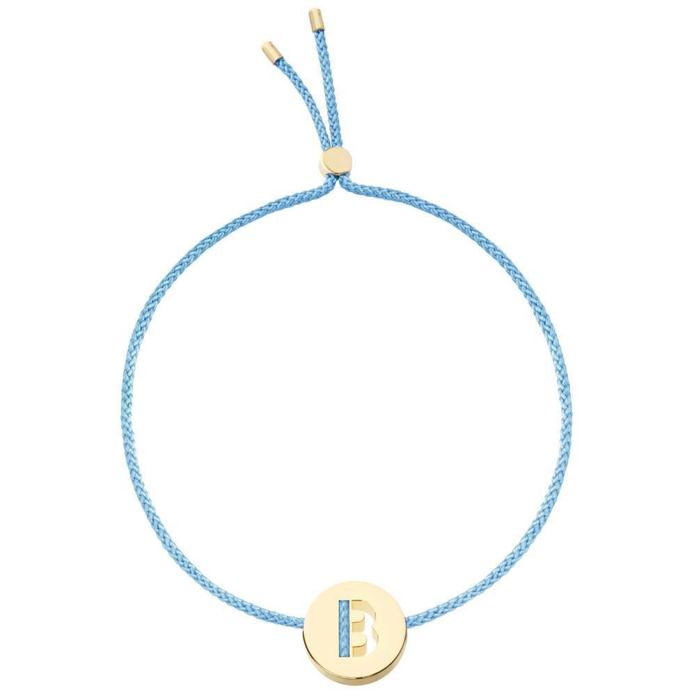 Ruifier ABC's B Cord Bracelet Sky Blue Yellow Gold