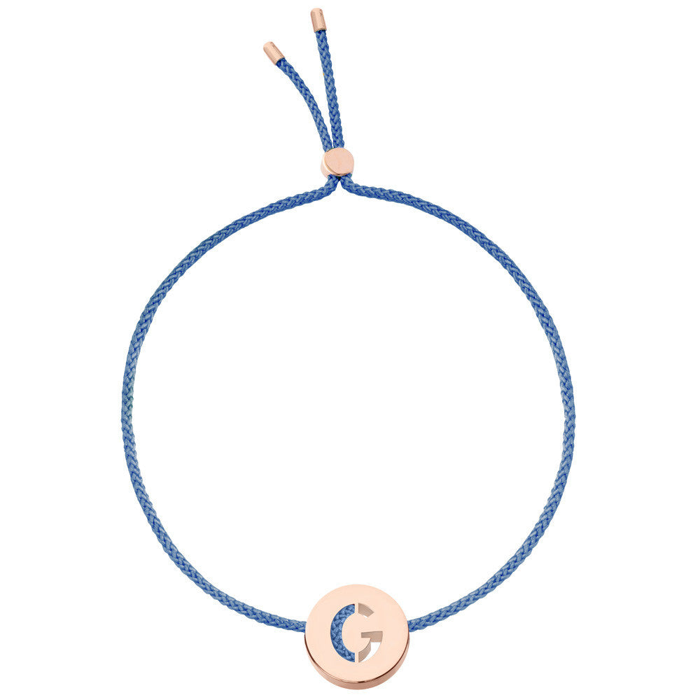 Ruifier ABC's G Cord Bracelet Dusky Blue Rose Gold