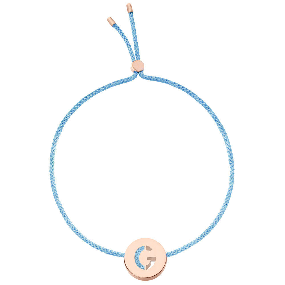 Ruifier ABC's G Cord Bracelet Sky Blue Rose Gold