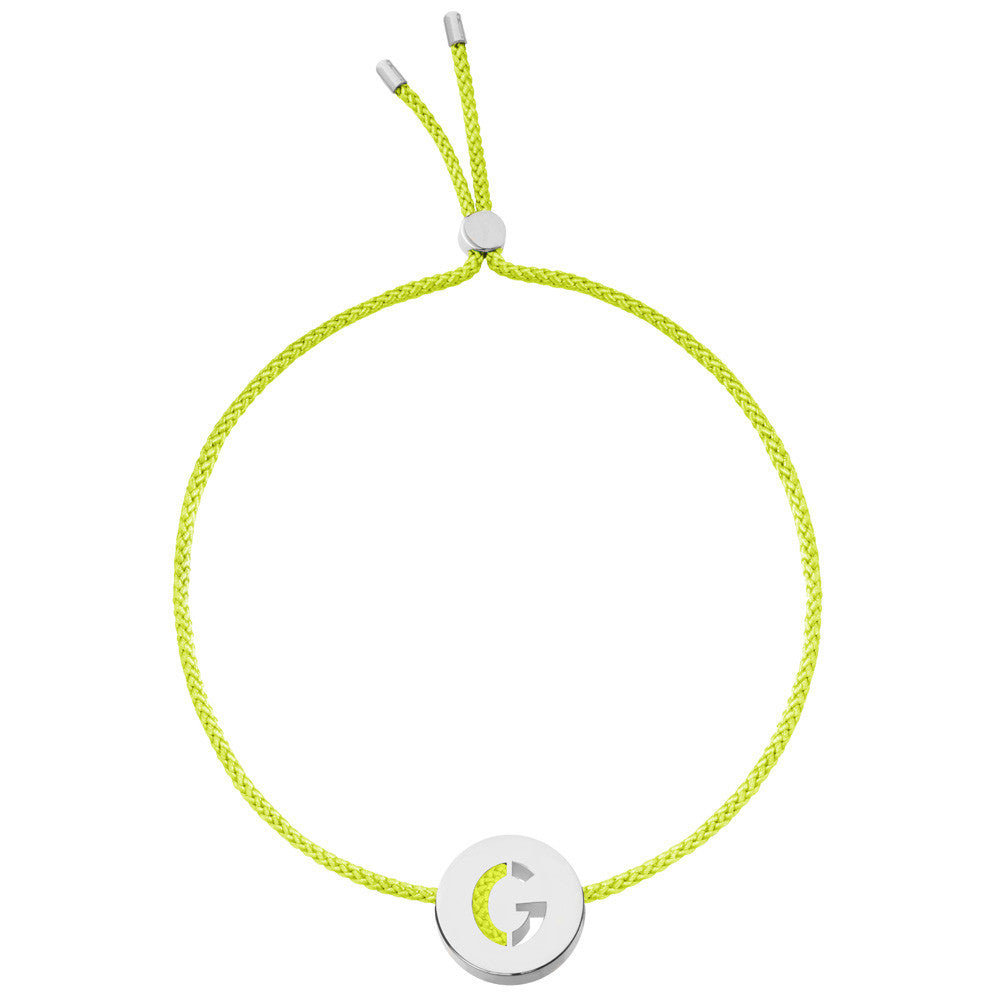 Ruifier ABC's G Cord Bracelet Lime Green Sterling Silver