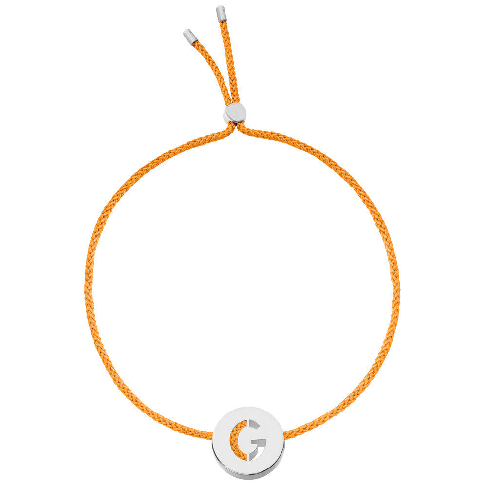 Ruifier ABC's G Cord Bracelet Orange Sterling Silver