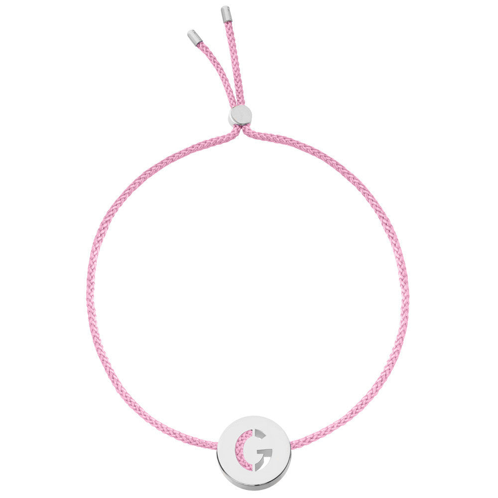 Ruifier ABC's G Cord Bracelet Rose Pink Sterling Silver