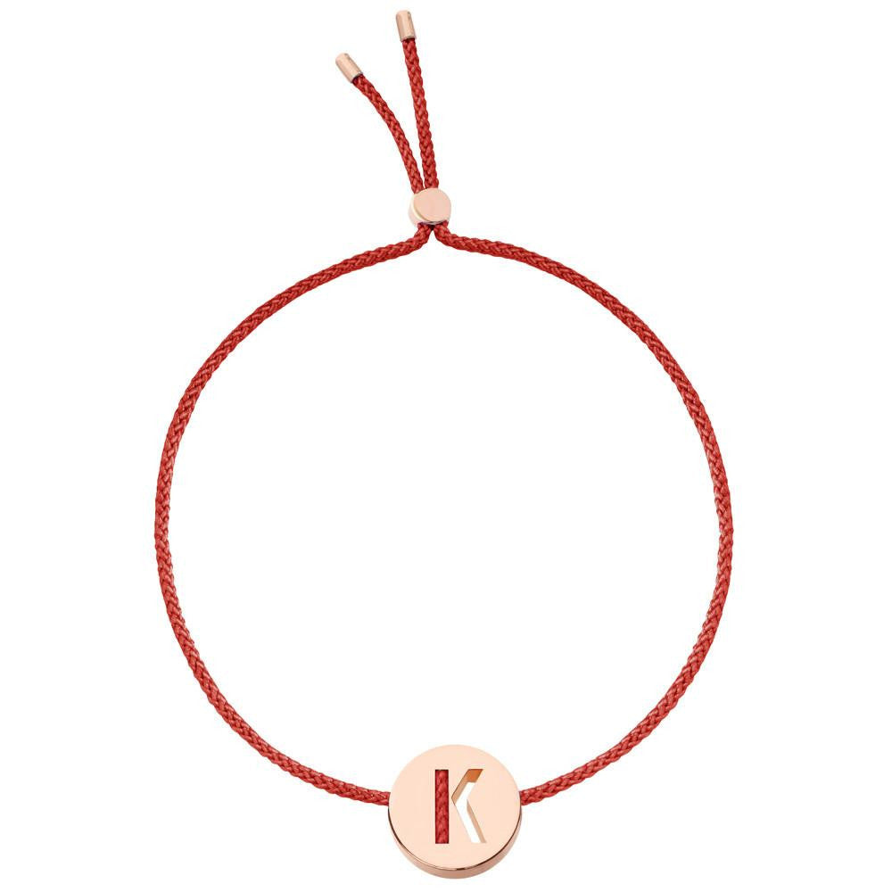 Ruifier ABC's K Cord Bracelet Red Rose Gold