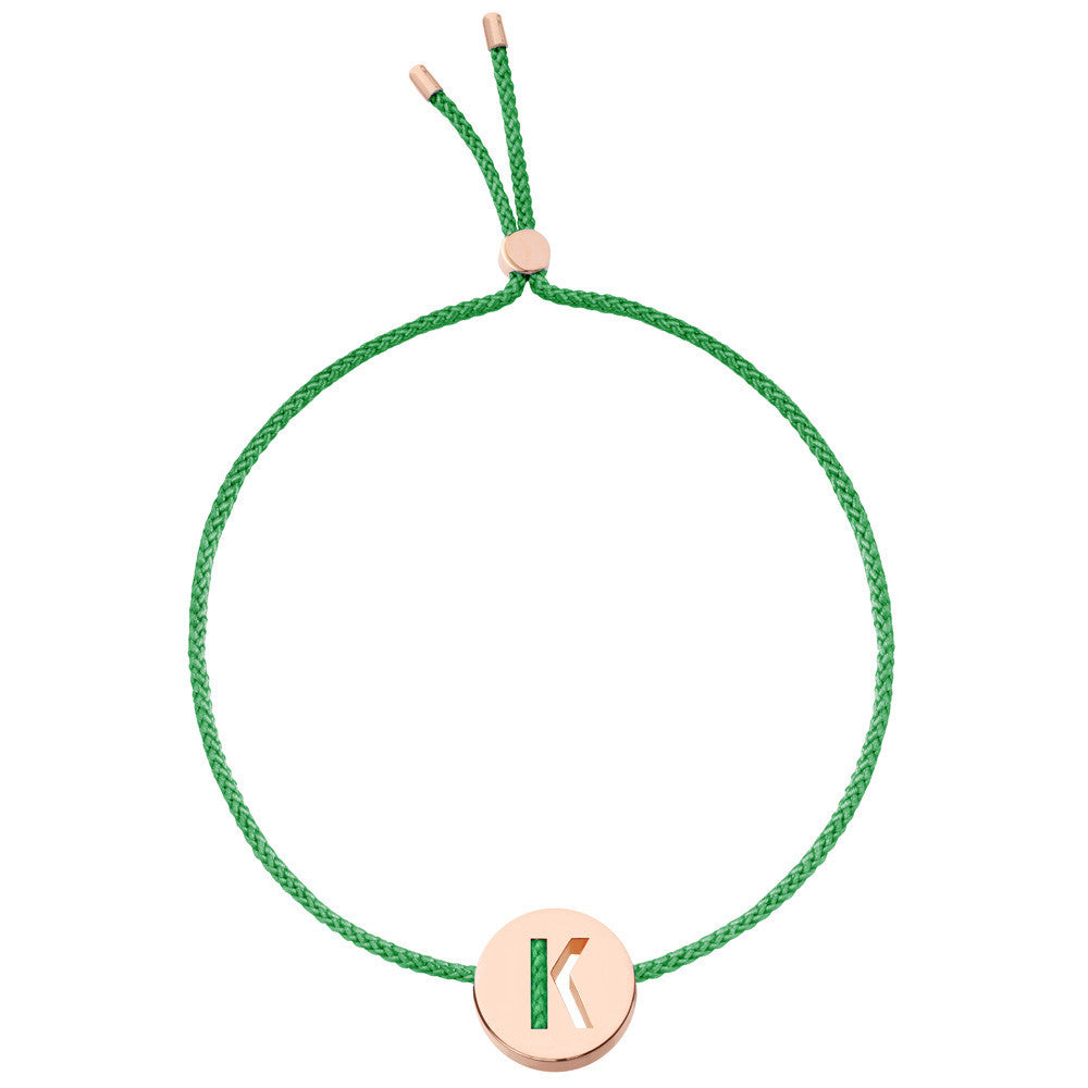 Ruifier ABC's K Cord Bracelet Green Rose Gold