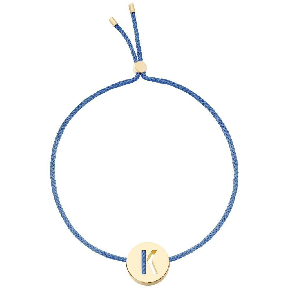 Ruifier ABC's K Cord Bracelet Dusky Blue Yellow Gold