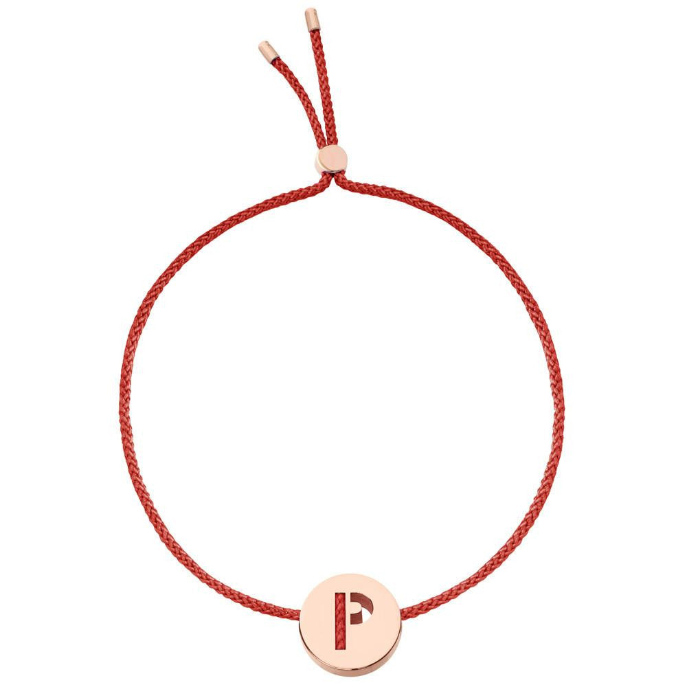 Ruifier ABC's P Cord Bracelet Burnt Umber Rose Gold