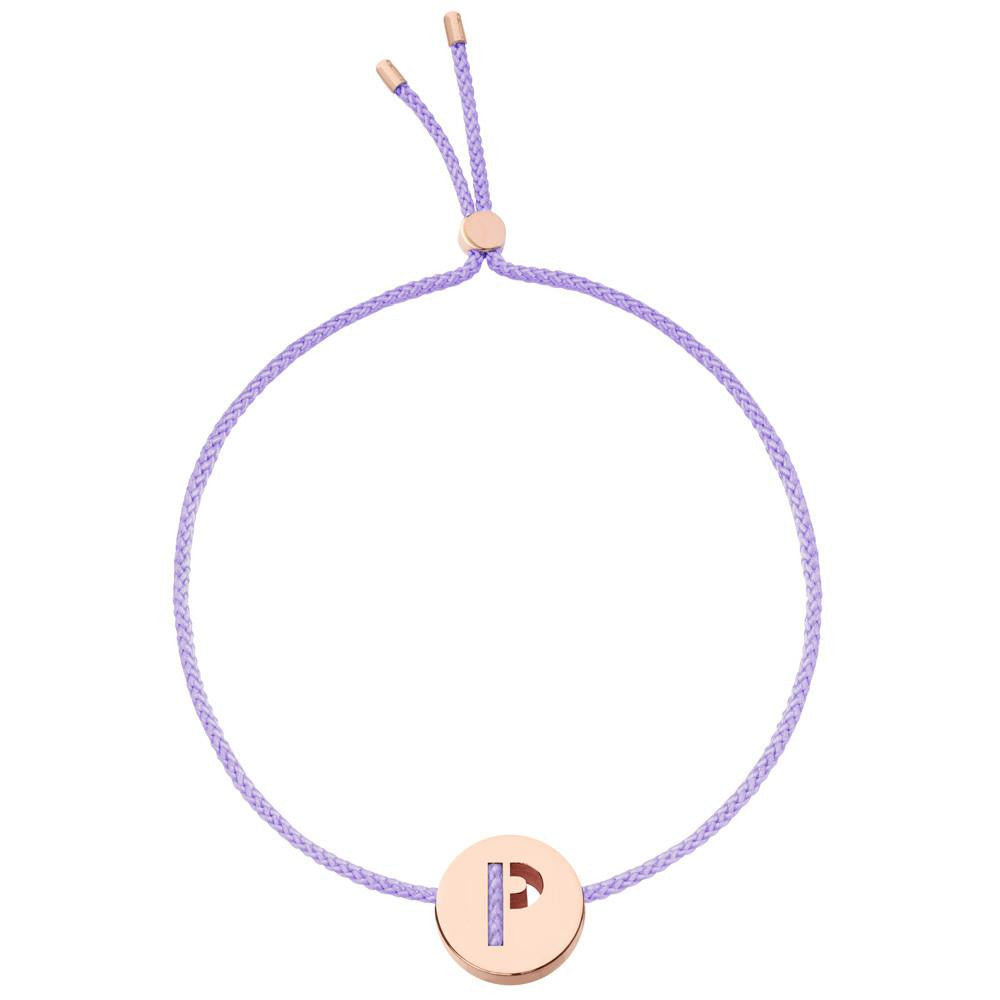 Ruifier ABC's P Cord Bracelet Lilac Rose Gold