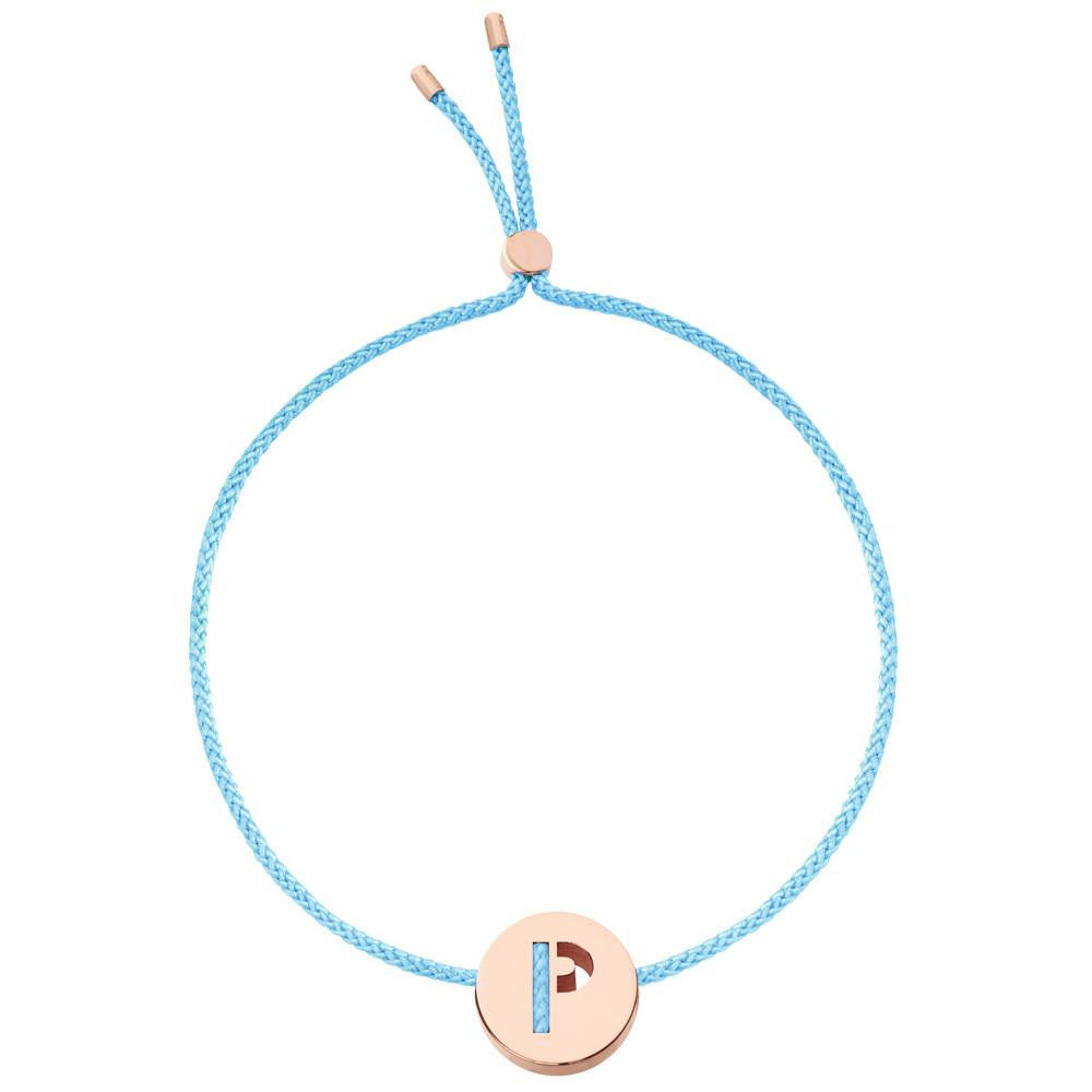 Ruifier ABC's P Cord Bracelet Turquoise Rose Gold