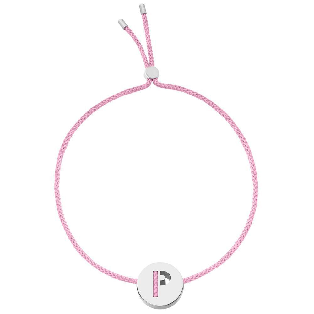 Ruifier ABC's P Cord Bracelet Rose Pink Sterling Silver