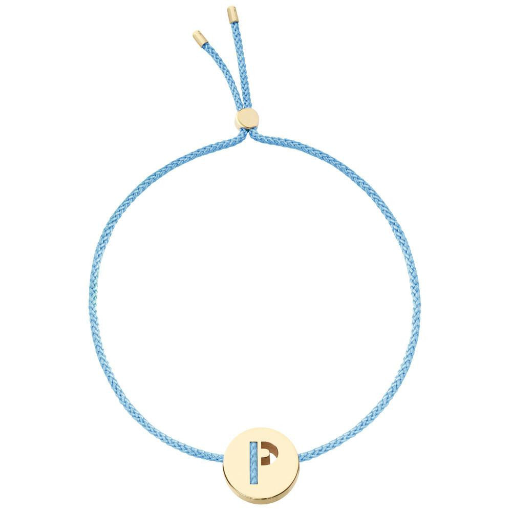 Ruifier ABC's P Cord Bracelet Sky Blue Yellow Gold