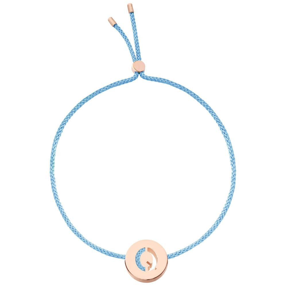 Ruifier ABC's Q Cord Bracelet Sky Blue Rose Gold