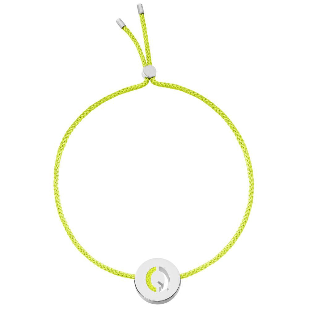 Ruifier ABC's Q Cord Bracelet Lime Green Sterling Silver