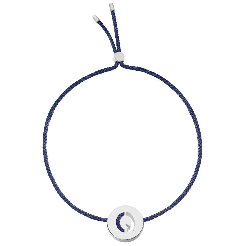 Ruifier ABC's Q Cord Bracelet Navy Blue Sterling Silver