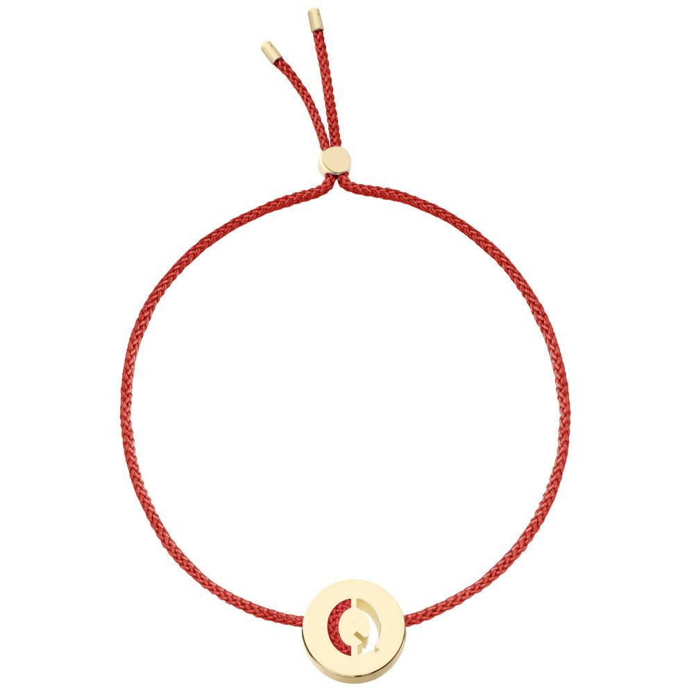 Ruifier ABC's Q Cord Bracelet Burnt Umber Yellow Gold