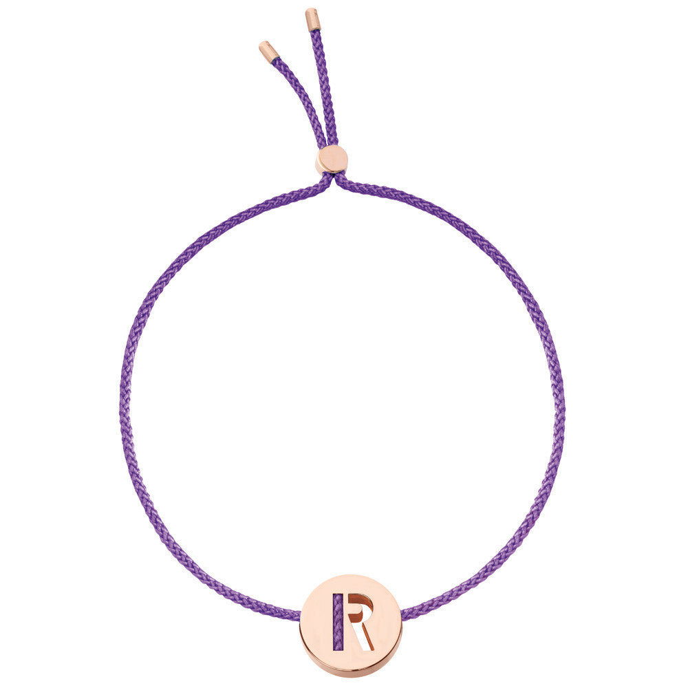 Ruifier ABC's R Cord Bracelet Purple Rose Gold