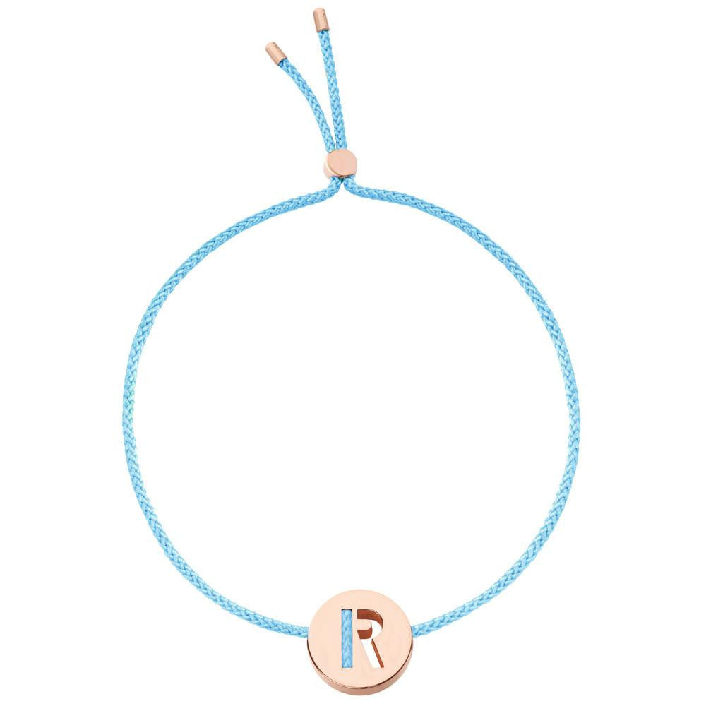 Ruifier ABC's R Cord Bracelet Turquoise Rose Gold