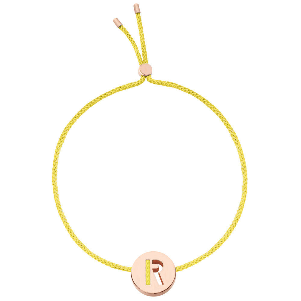 Ruifier ABC's R Cord Bracelet Yellow Rose Gold
