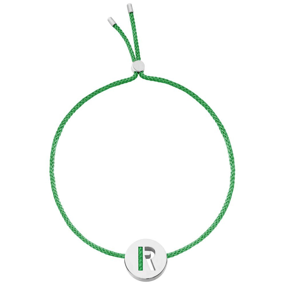 Ruifier ABC's R Cord Bracelet Green Sterling Silver